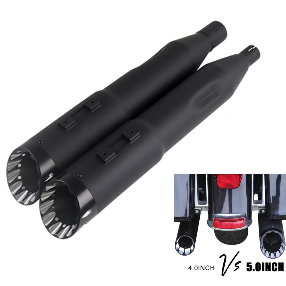 5.0'' Black Slip on Mufflers for Harley Touring 17-UpExhaust,Ultra Limited FLHTK