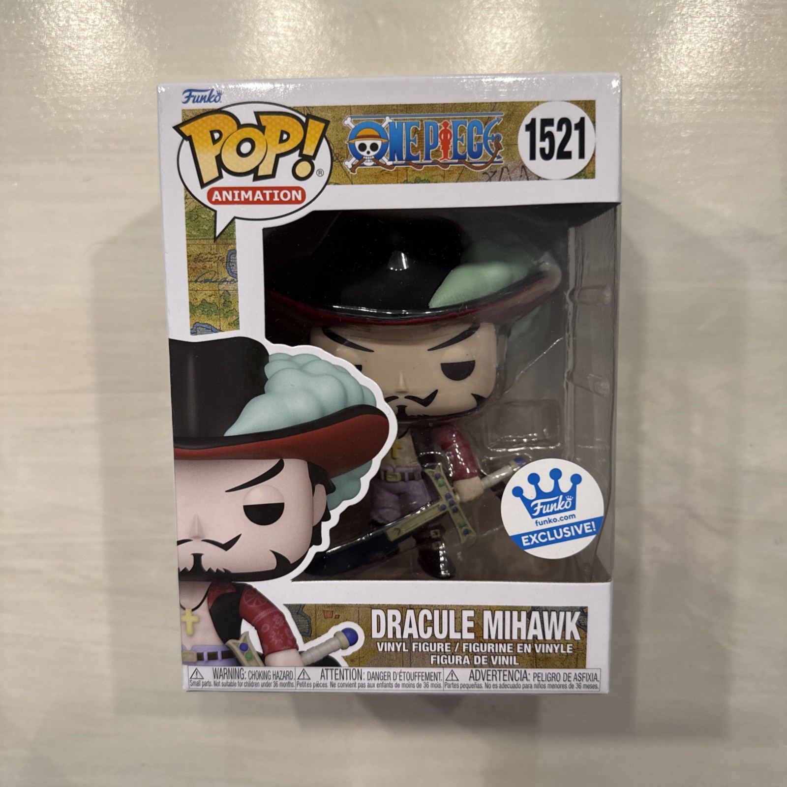 Funko Pop! One Piece Dracule Mihawk #1521 Funko Shop Exclusive sticker