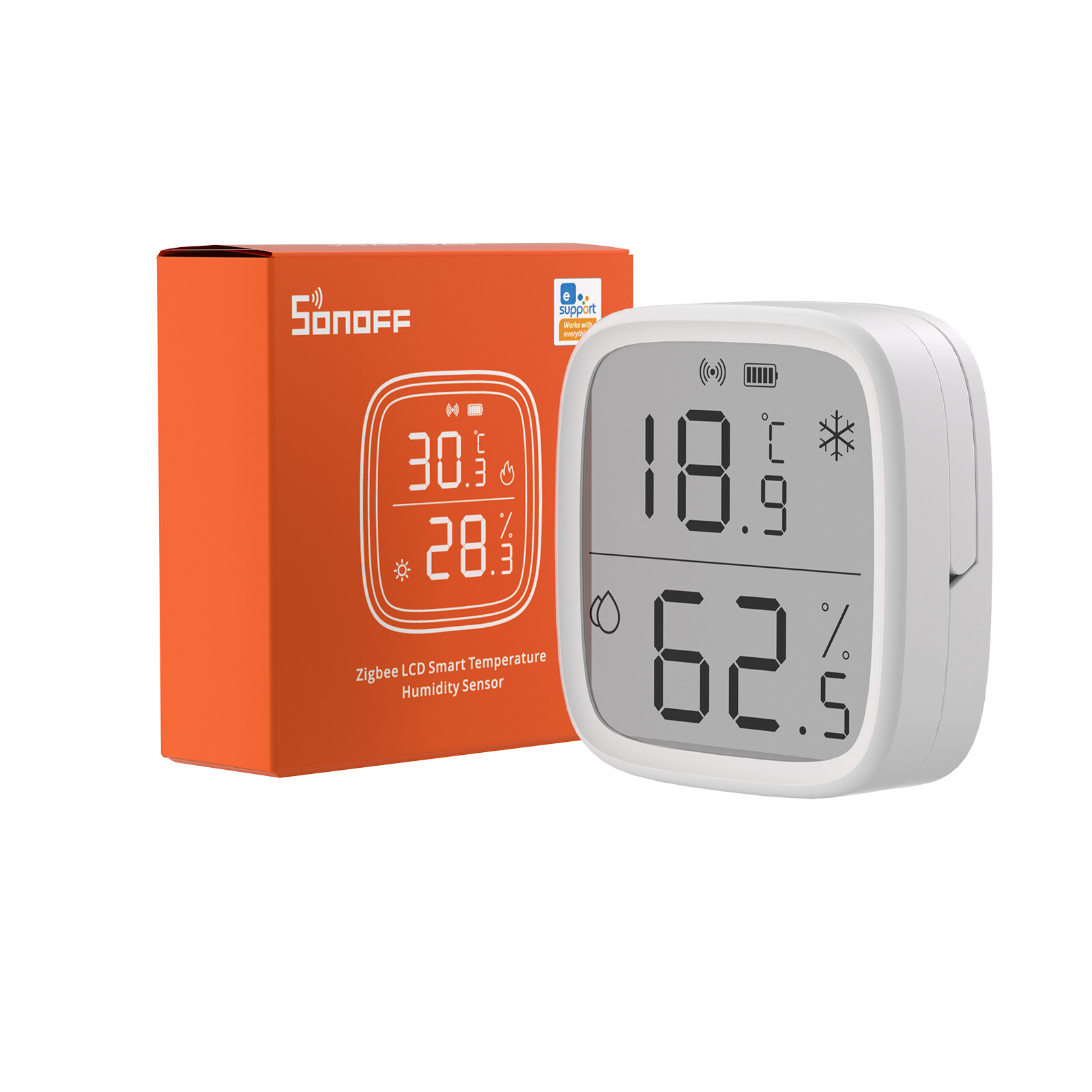 SONOFF Zigbee Smart Temperature Humidity Sensor,Wireless Hygrometer Thermometer