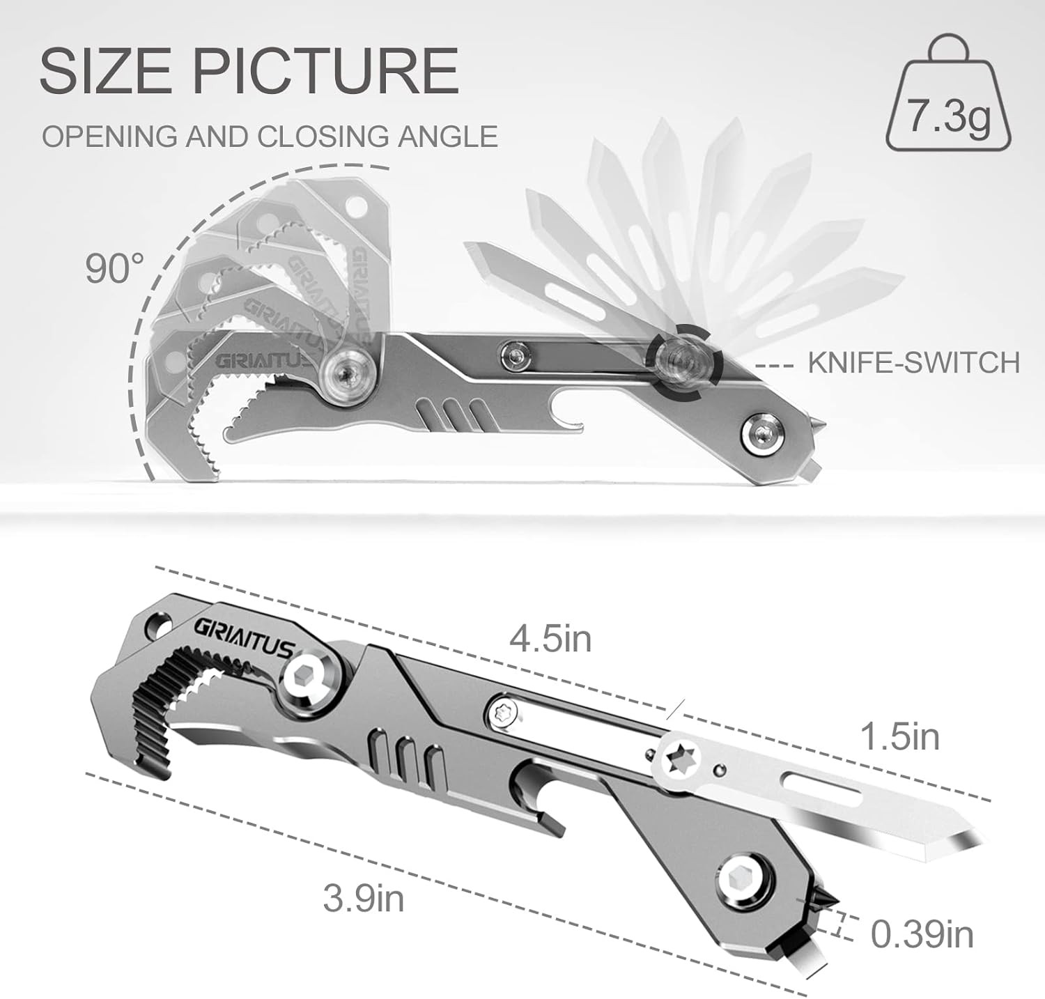 EDC Multitool 7 in 1 with Knife, Wrench, Folding Knife, Screwdriver | Bottle Ope