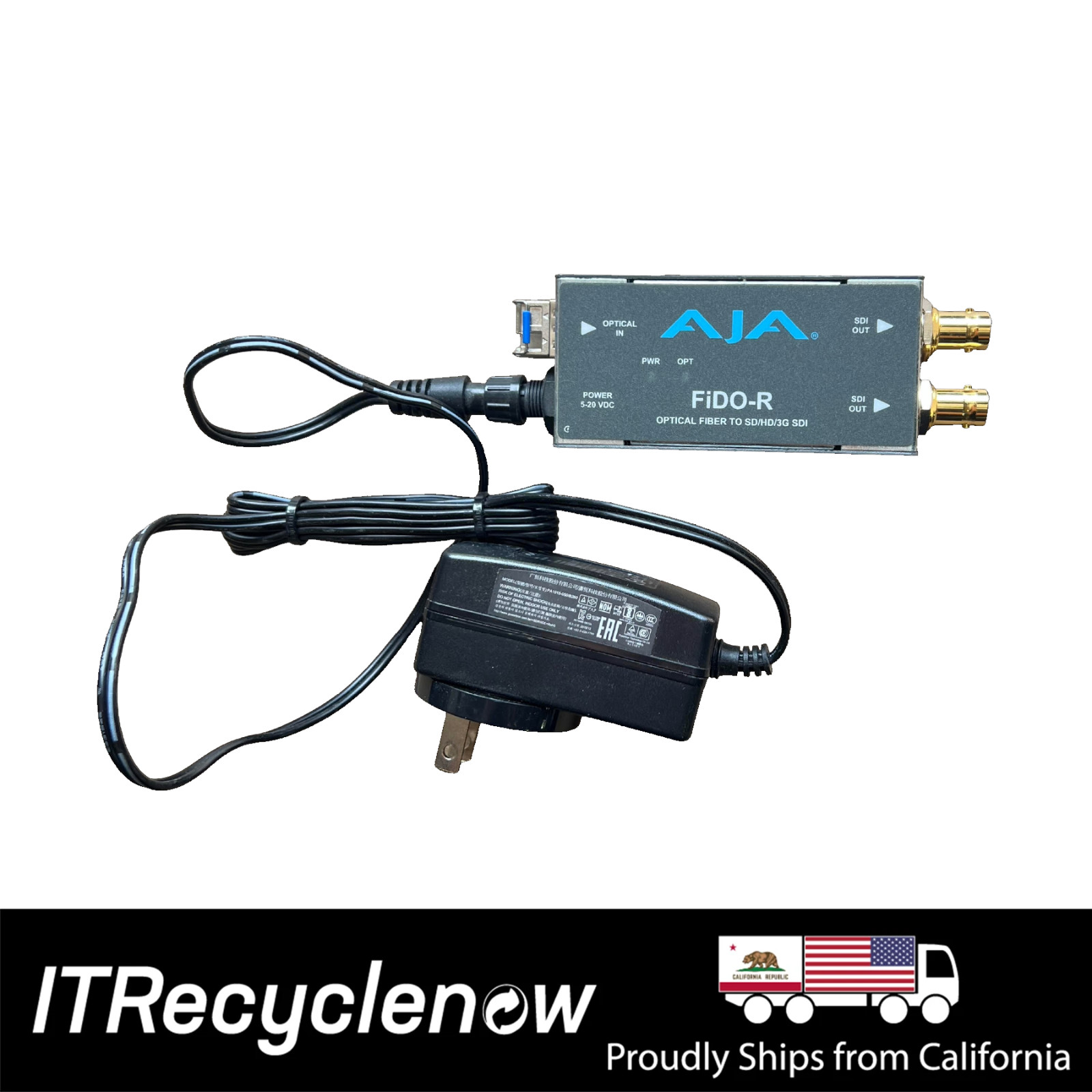 AJA FiDO-R 1-Channel Single-Mode LC Fiber to 3G-SDI Receiver with Original PSU
