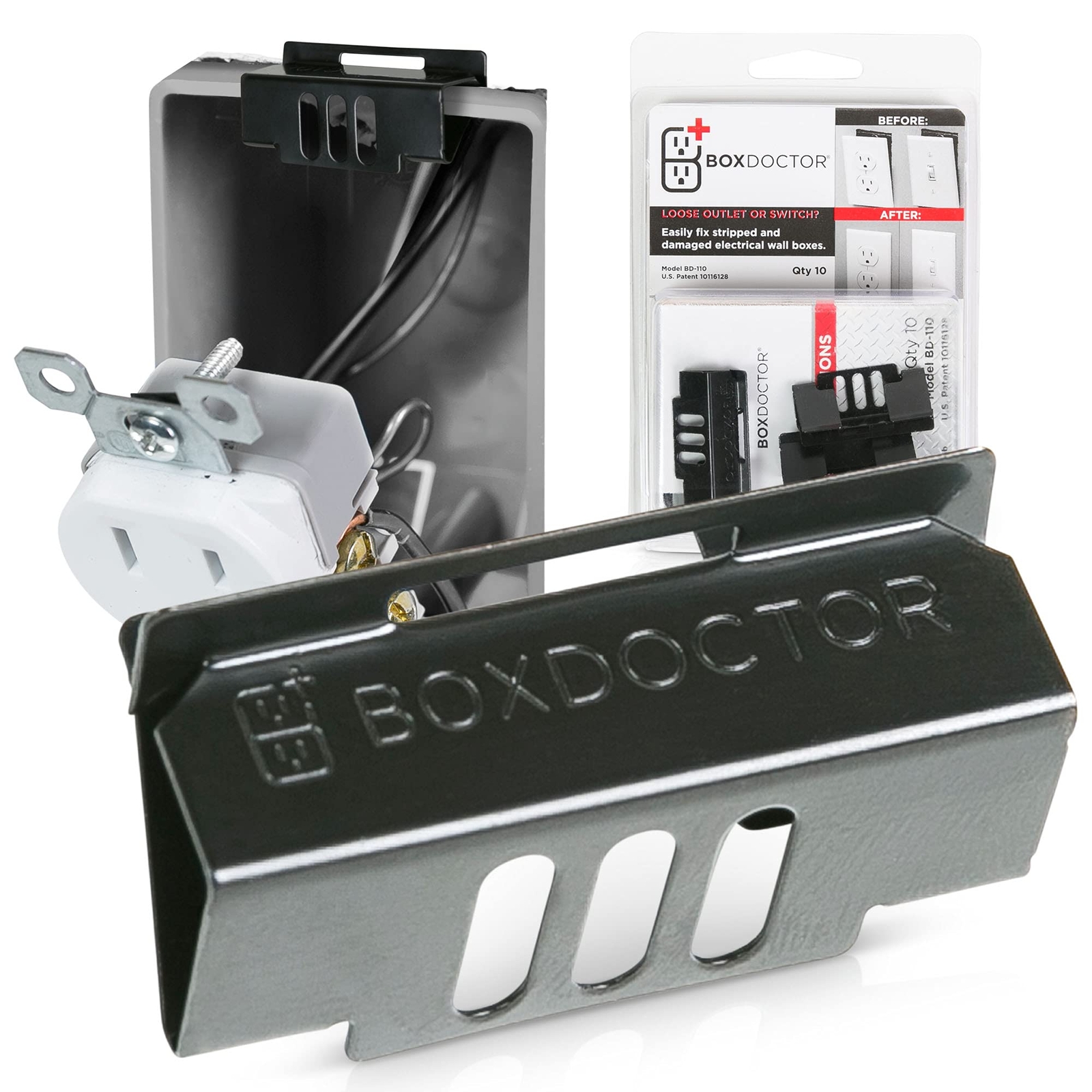 Box Doctor Repair Clips  Fix Loose Outlets and Switches  Electrical Wall Bo