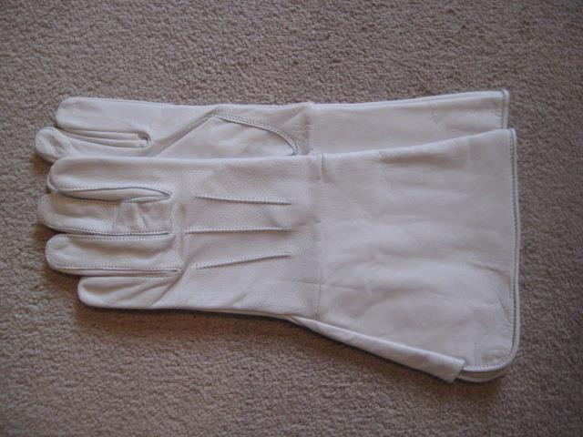 Civil War White Leather Gauntlets - Expanded Cuff for Artillery/Cavalry/Infantry