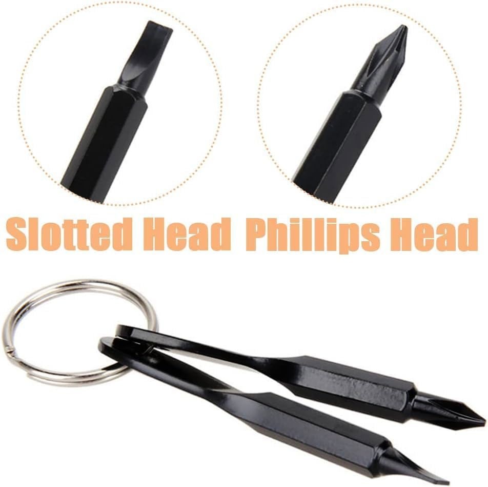 4 Set(8Pcs) EDC Mini Keychain Screwdriver Set Phillips Flat Head Portable Tools