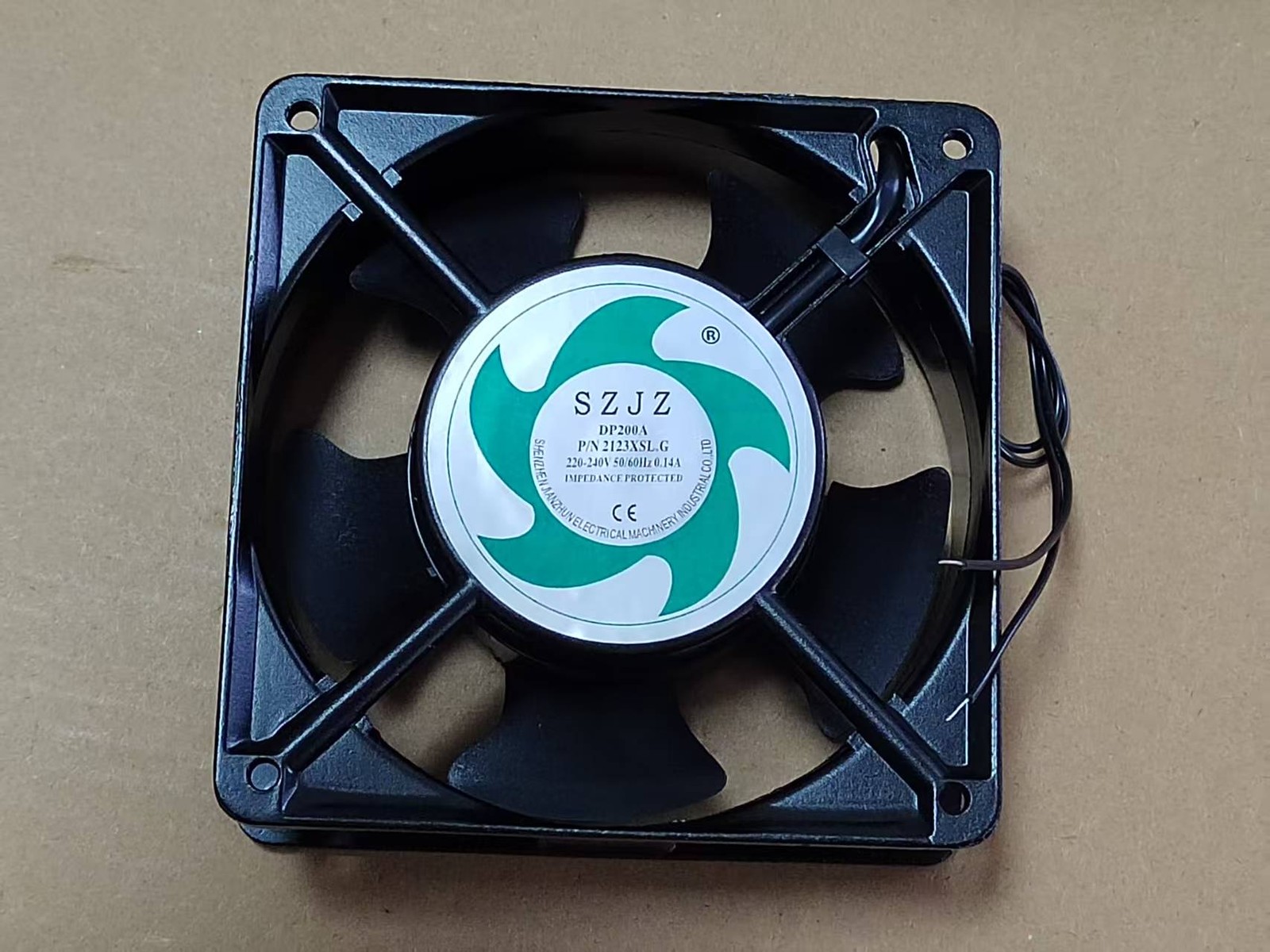 1 PCS SZJZ Fan DP200A P/N 2123XSL.G AC220-240V 12038 12CM aluminum frame 2 wire