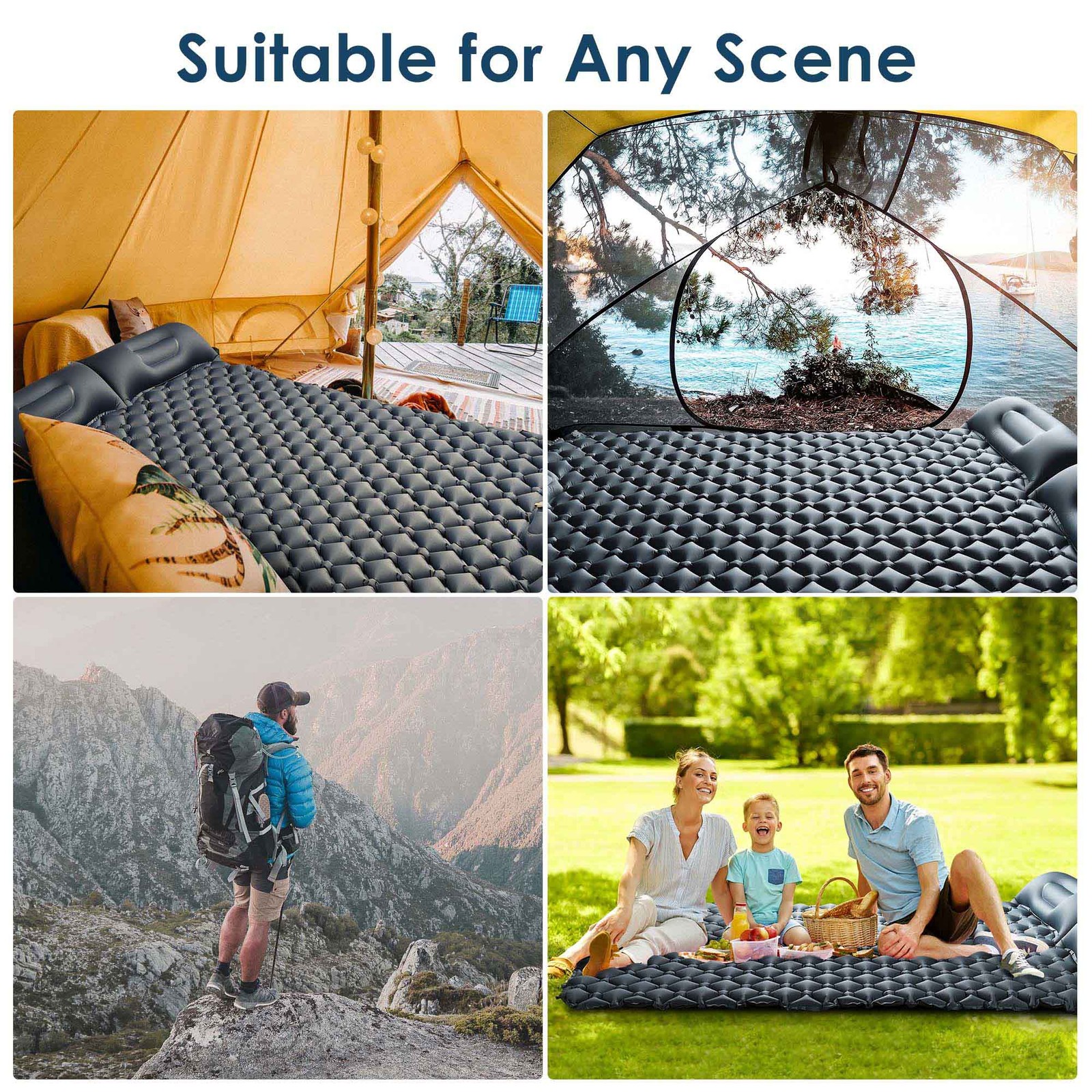2-Person Sleeping Cot Pad - Comfortable for Camping/Outdoor Use
