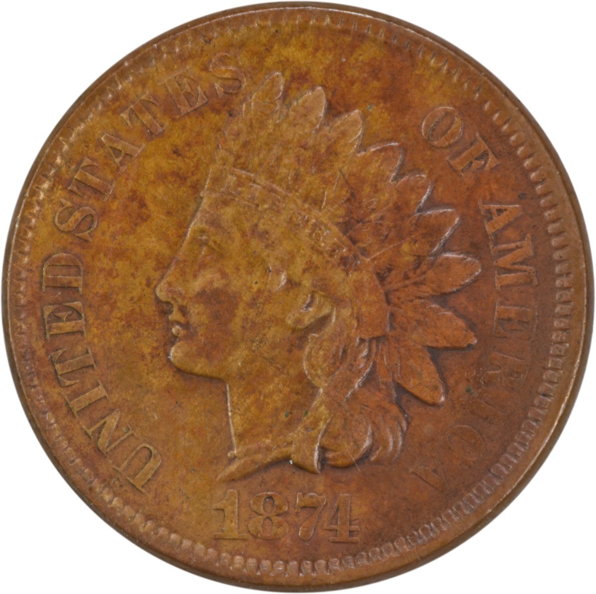 1874 Indian Cent VF Uncertified #230