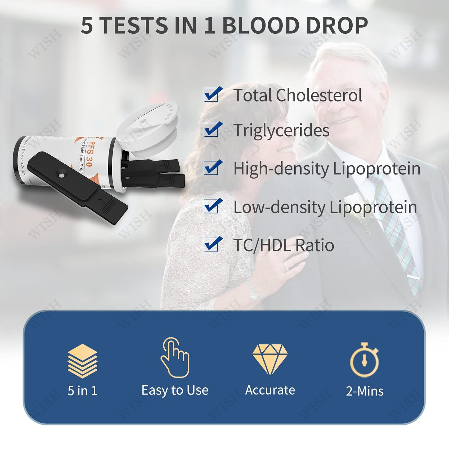 URIT 5 in 1 Lipid Test Strips, 20 Test Strips for PSF-30A (Test Strips Only)