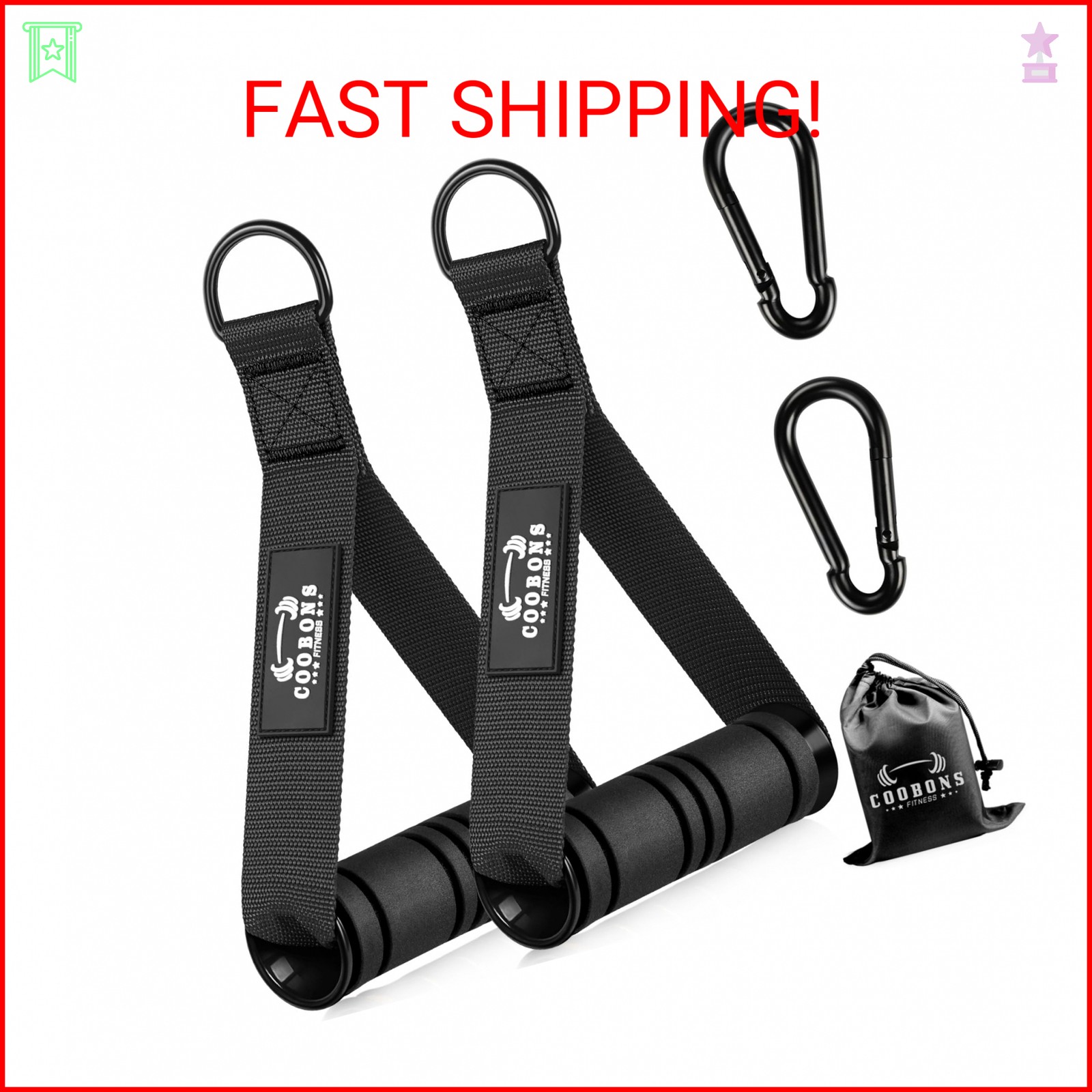 Heavy Duty Exercise Handles, Gym Cable Handles for Cable Machine Attachments, D