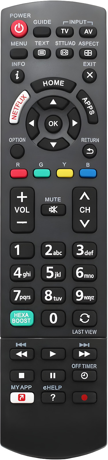 Exact Replacement TV Remote for Panasonic TVs