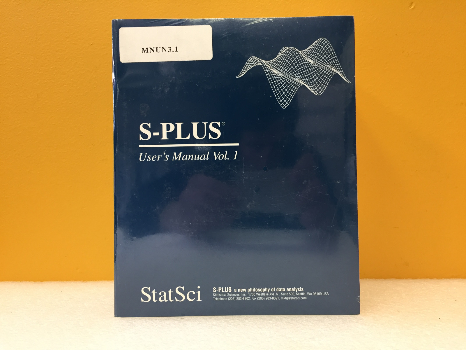 StatSci MNUN3.1 S-Plus User's Manual Vol. 1/2 + Reference Manual Vol. 1/2. New!