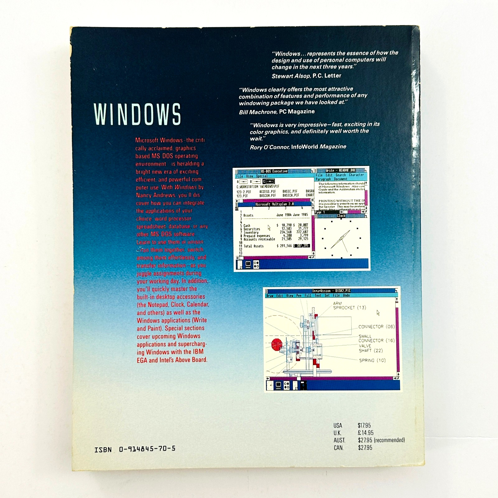 Windows 1.0 1986 Official Guide To Microsoft's Operating Environment 1st/1st