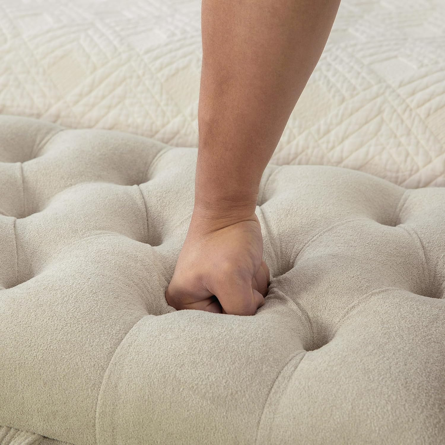 65.7" Modern Upholstered Storage Bench with Double Lids, Ottoman with Storage, O