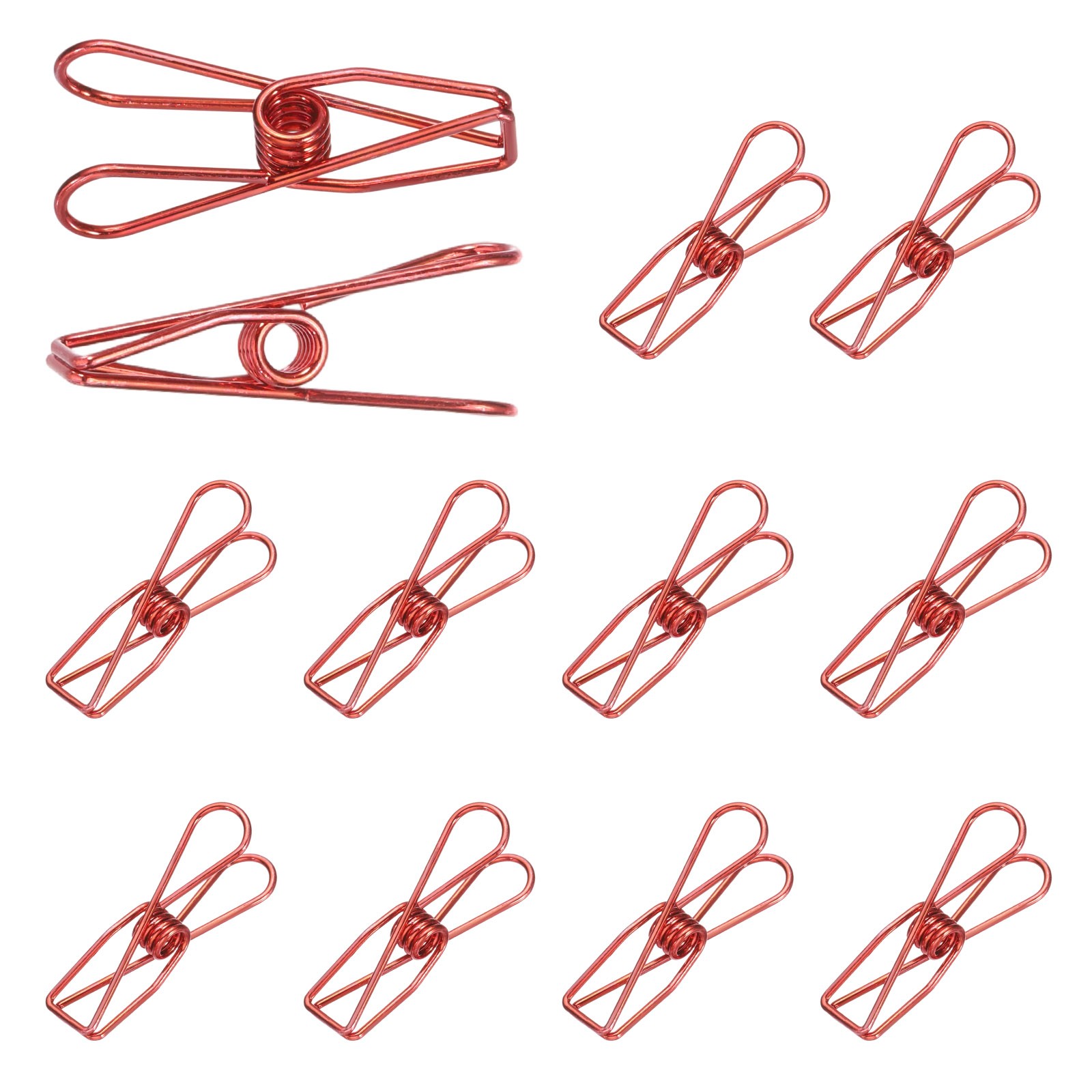 12Pcs Clothes Pins for Hanging 1.2" Metal Clothing Clips Red