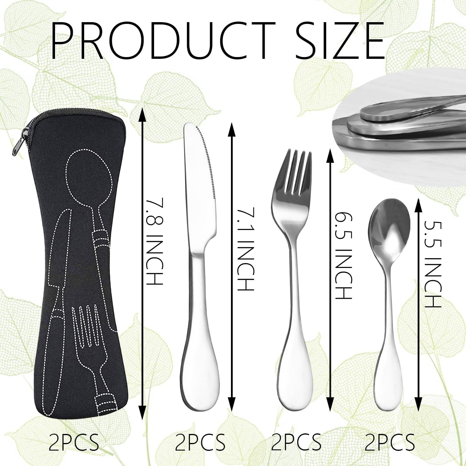 8 PCS Eating Portion Control Flatware Weight Management Silverware Portion Co...