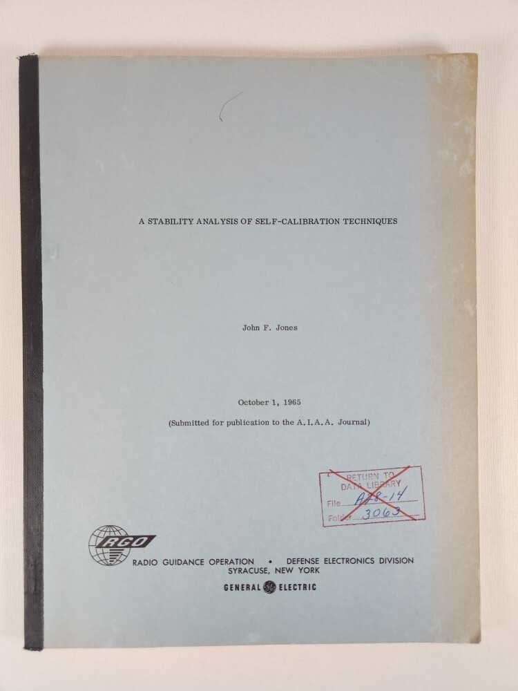 A Stability Analysis Of Self-Calibration Techniques By John F. Jones