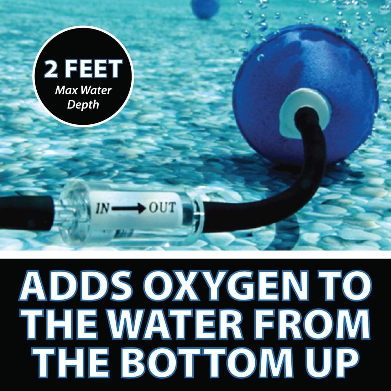 PondAir 2 Aeration System - Improves Water Clarity with Optional Faux Rock Cover