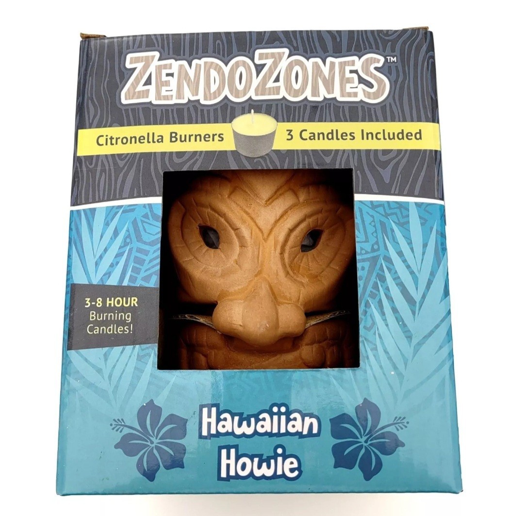 Hawaiian Howie ZendoZones Tiki Citronella Burner NEW In Box Garden Decor