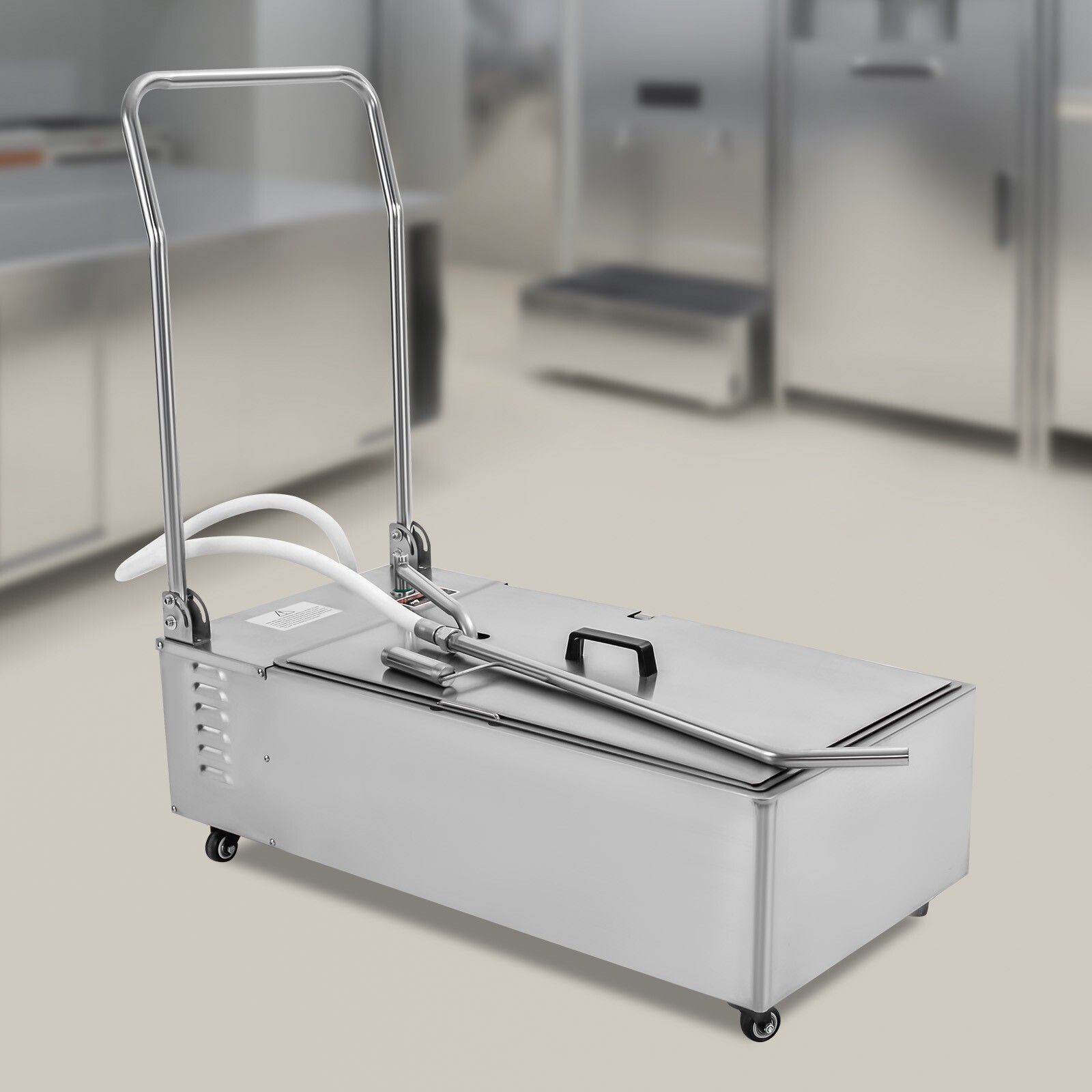 55L 370W Fryer Oil Filter Cart Machine Commercial Cooking Oil Filtration System