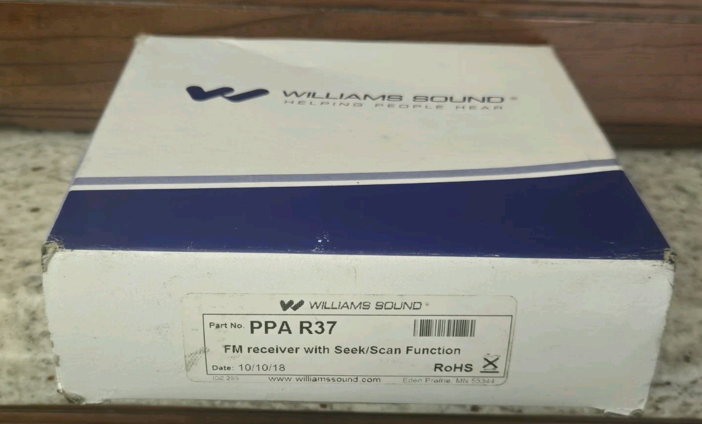 BRAND NEW IN BOX Williams Sound PPA Select R37 Receiver w/ Belt Clip & Batteries
