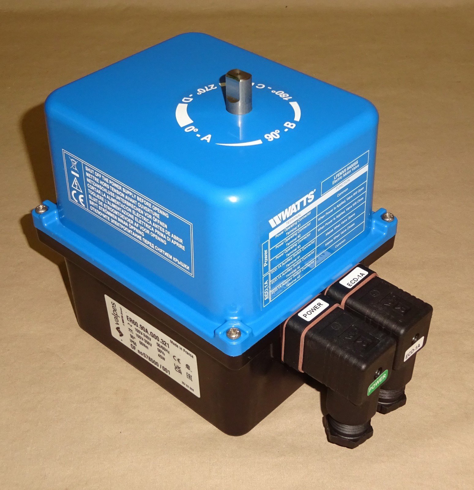 Watts LFEMVII 6400SS Electric Motor Valve Actuator Valpes ER60.90A.G00.321 NEW