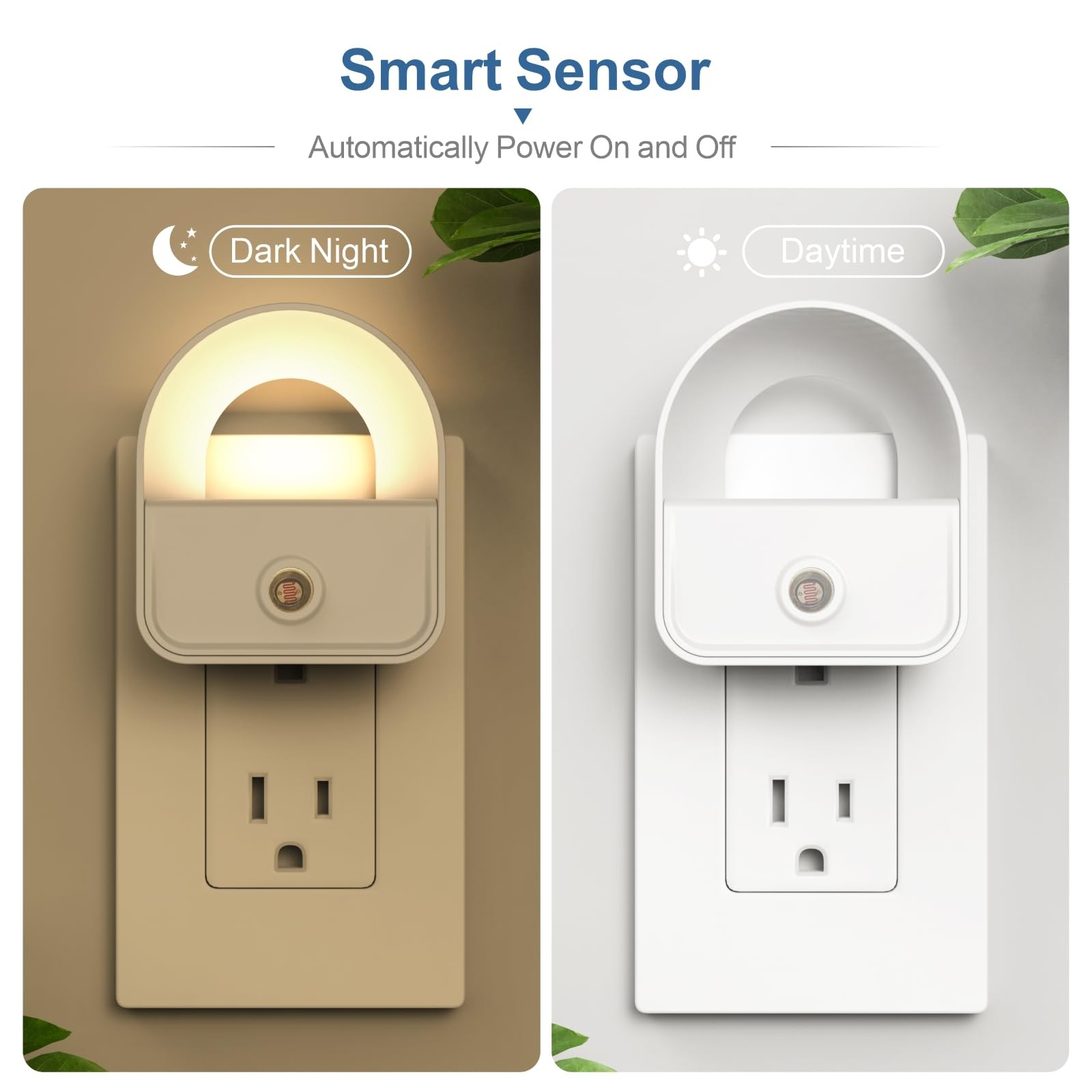 YRWXZYO LED Night Light Plug into Wall, Nightlights with Smart Dusk toDawn Se...