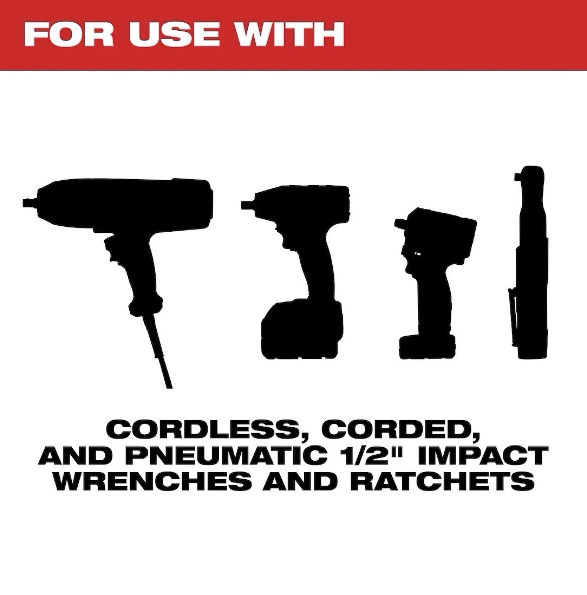 Milwaukee SHOCKWAVE Impact Duty 4pc Socket Adapter Set 1/4 3/8 1/2 49-66-6742