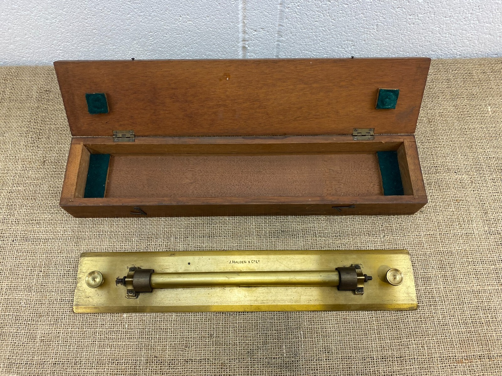 ANTIQUE BRASS J. HALDEN & CO NAUTICAL MARINE NAVIGATION PARALLEL ROLLING RULER