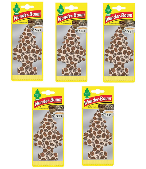 5X Wunderbaum Coffee Scent Tree Car Air Freshener Mirror Room Scent