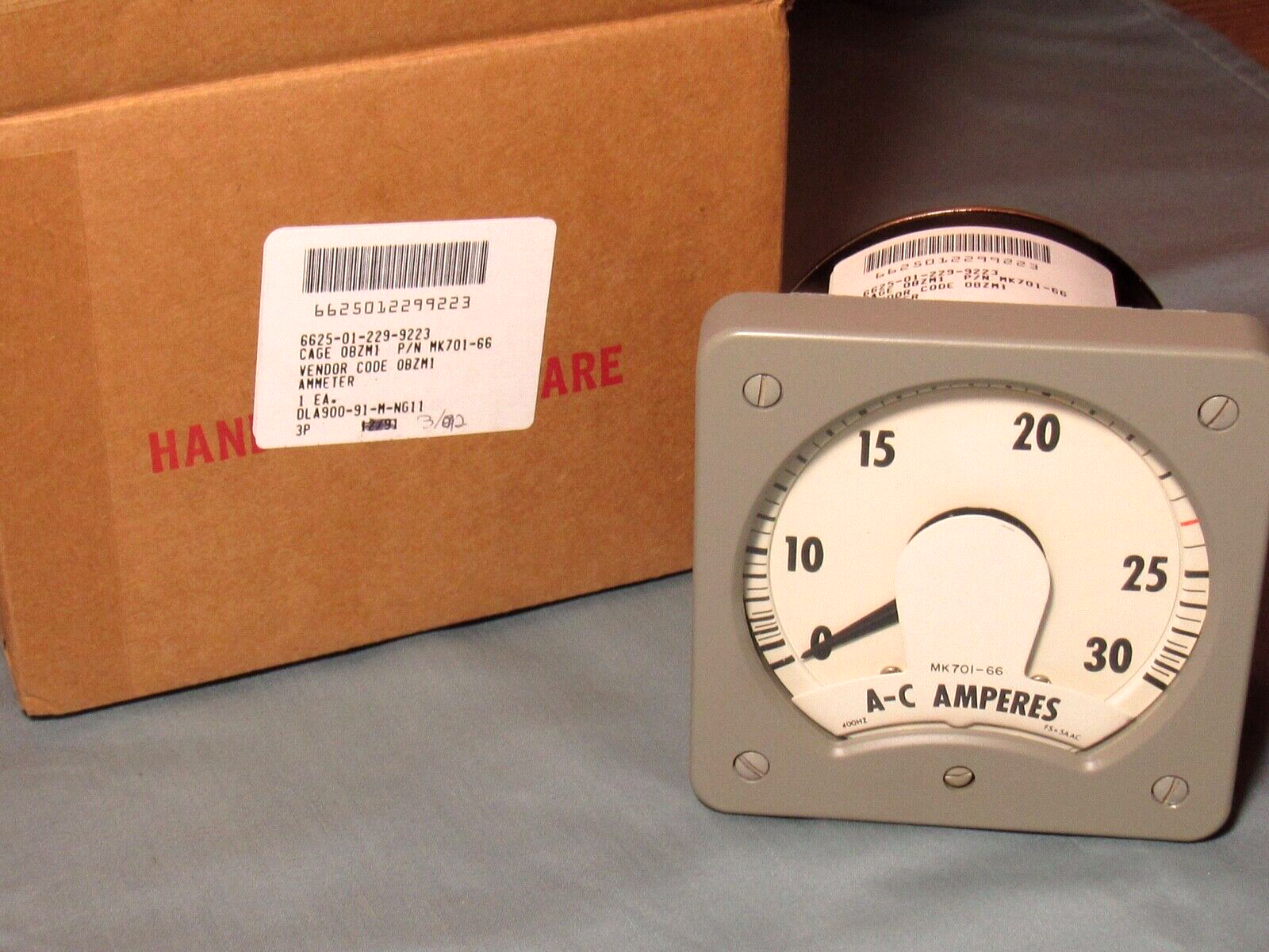 MKC Electronics MK701-66 AC Ammeter, range 0-30 Amps, panel mount.