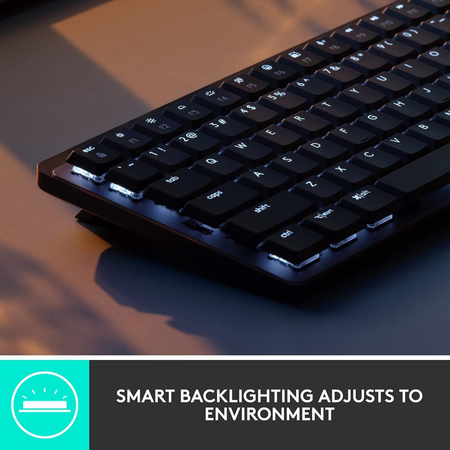 Logitech MX Mechanical Mini Wireless Illuminated Keyboard, Clicky Switches -