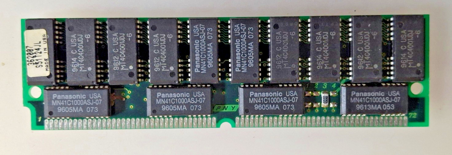 Panasonic 362007/S51T24JL 72-Pin SIMM RAM/ Vintage