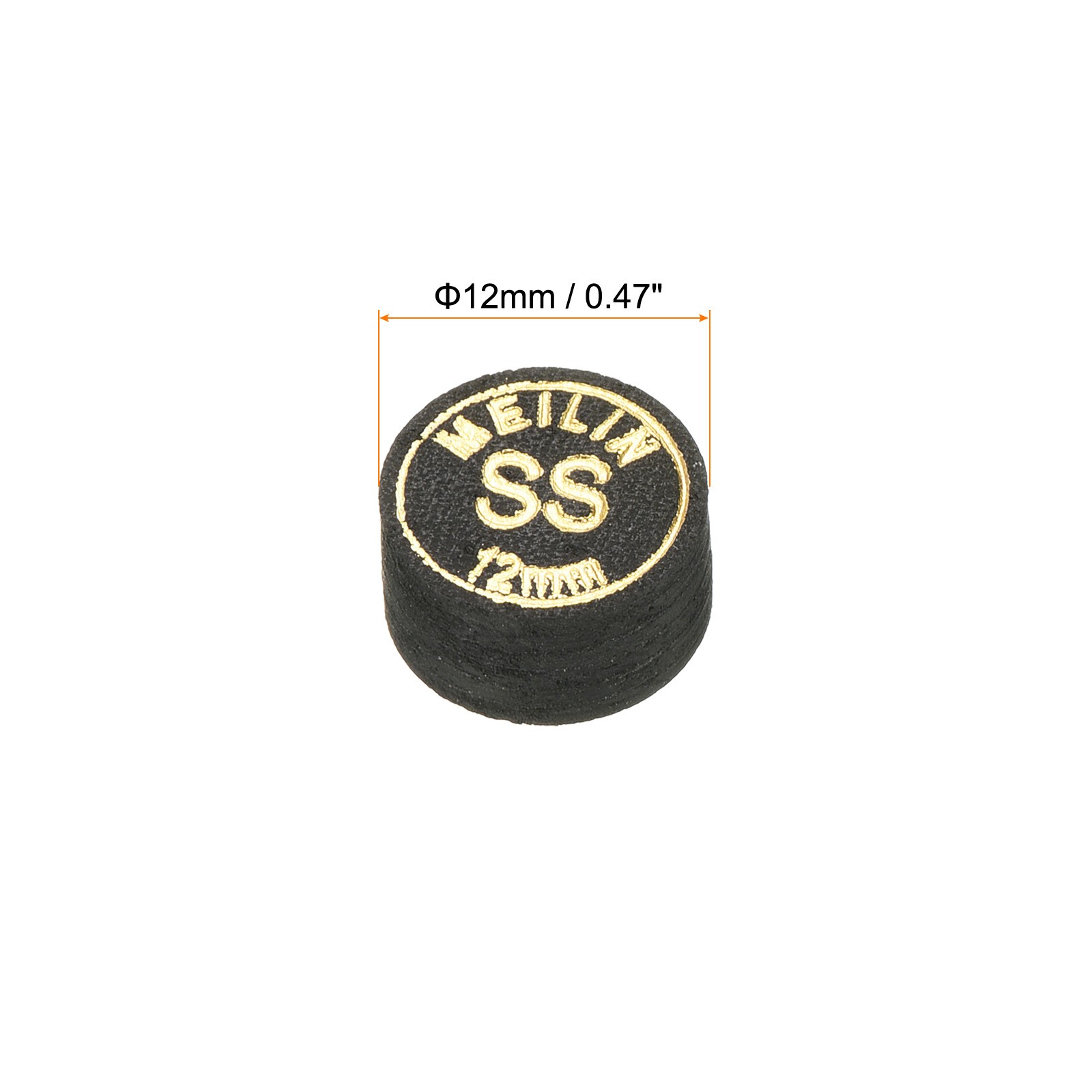 12mm Billiard Stick Tips, 2pcs Super Soft Multiple Layer, Black