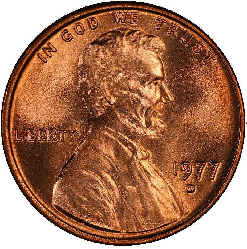 1977-D Mint State Lincoln Memorial Cent 1C