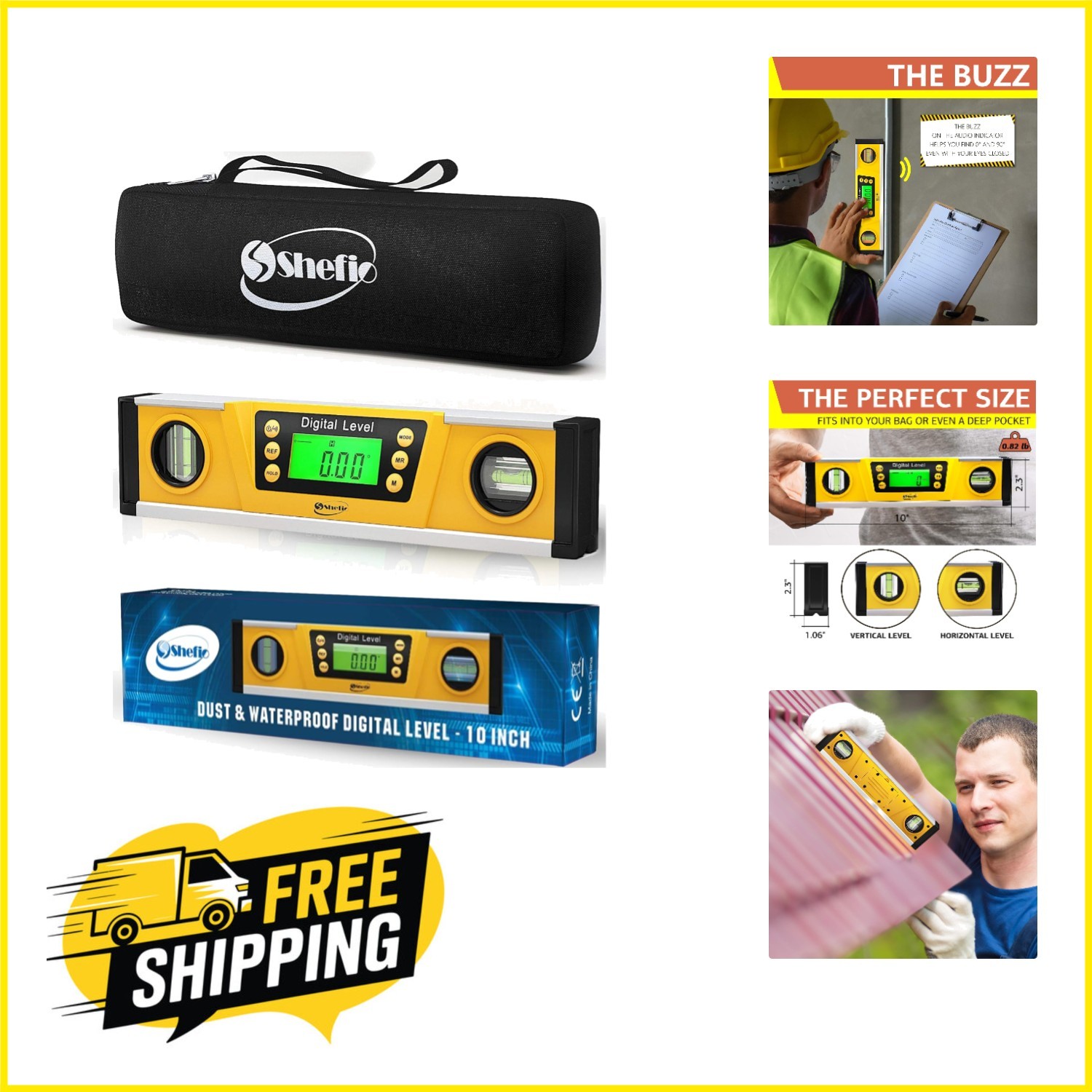 Portable 10 Inch Digital Level with Bright LCD & Magnetic Base - Must-Have Tool