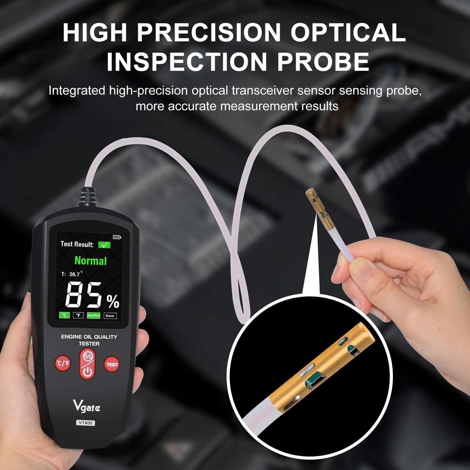 Vgate Engine Oil Quality Tester LED Display Gasoline Diesel Analyzer Detector