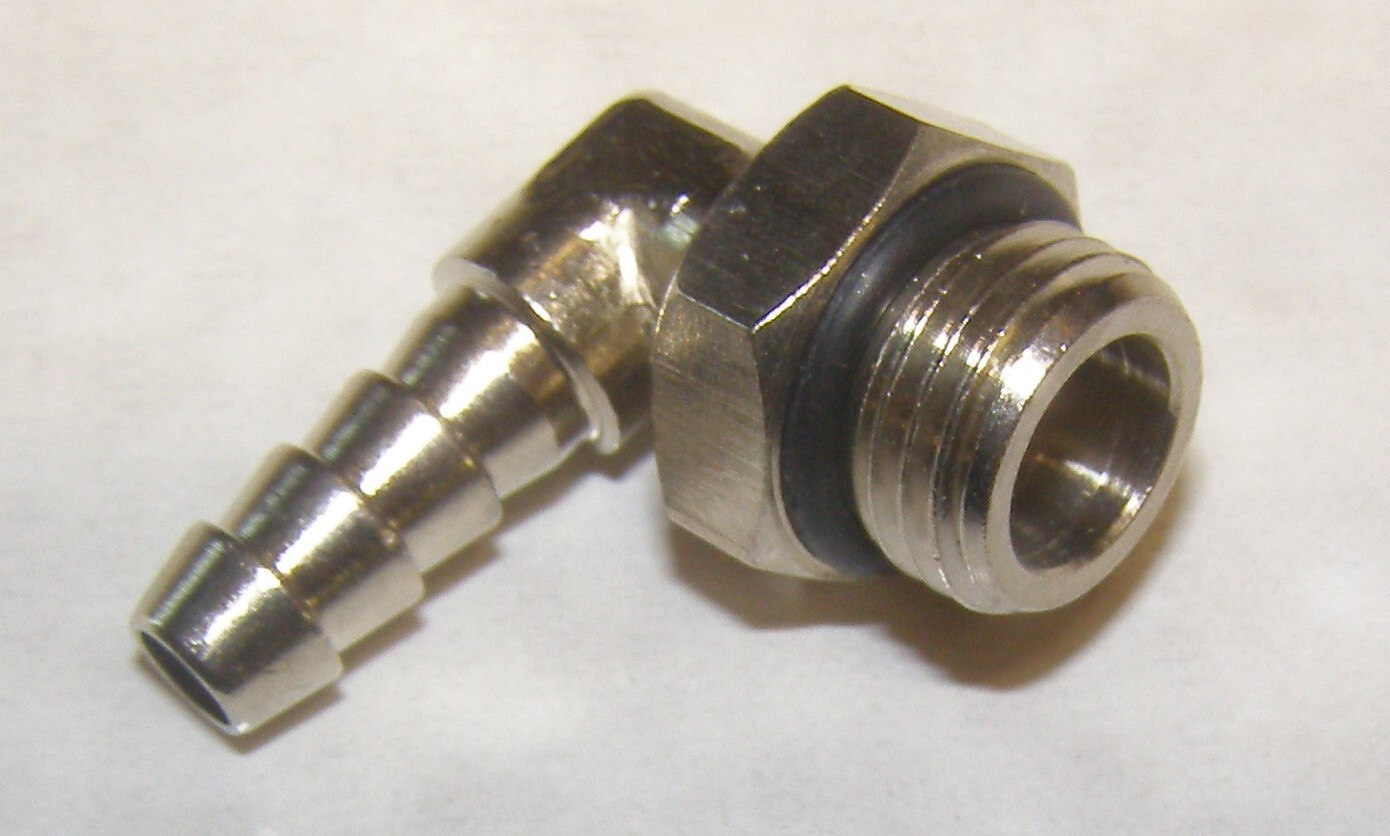 32-BSPP 1/4" Barb x 1/4" Male BSPP BSP Brass 90 Degree Elbow Swivel Rotating 360