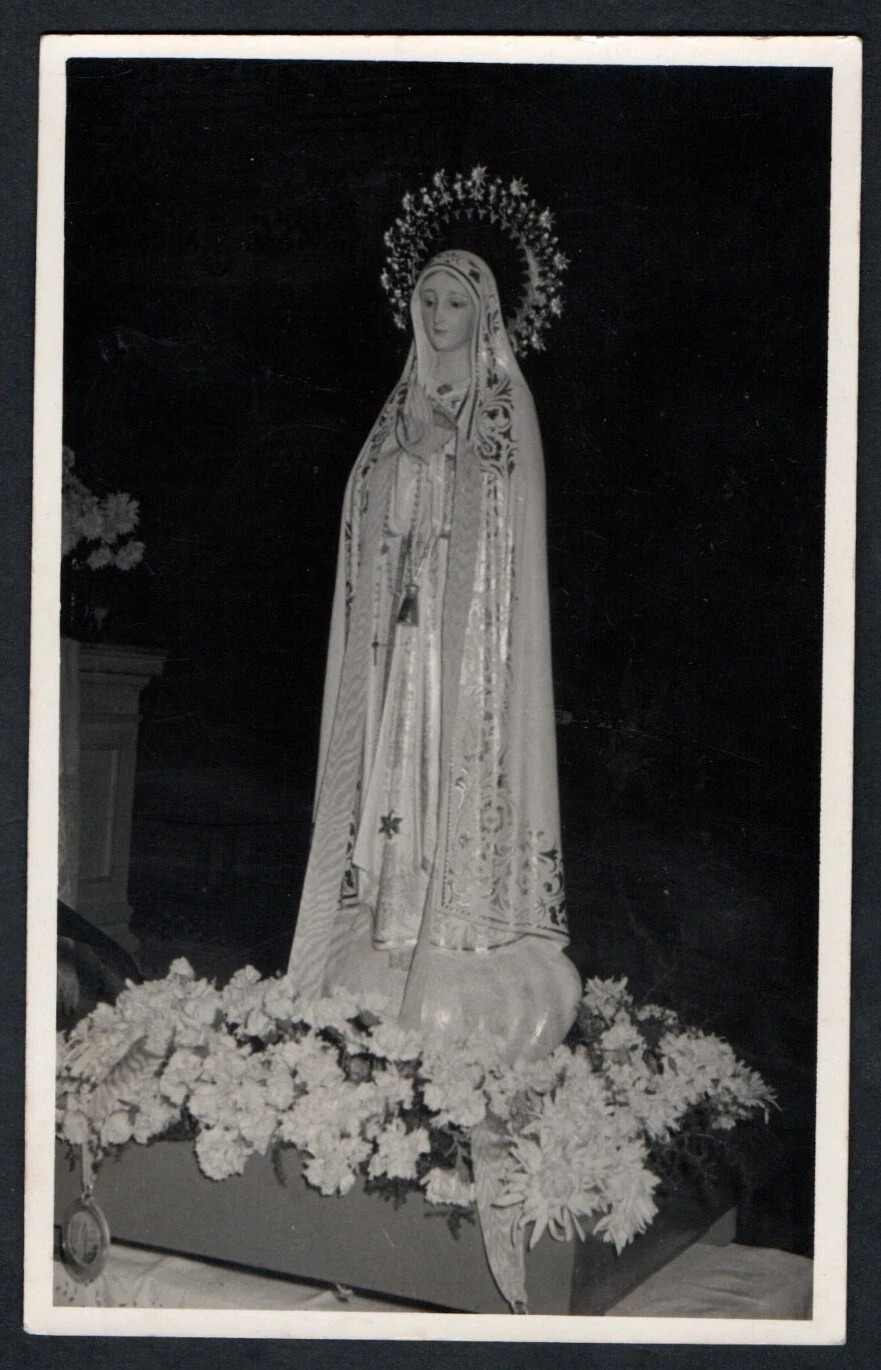 Holy card antique foto postale de la Virgin de Fatima santino estampa