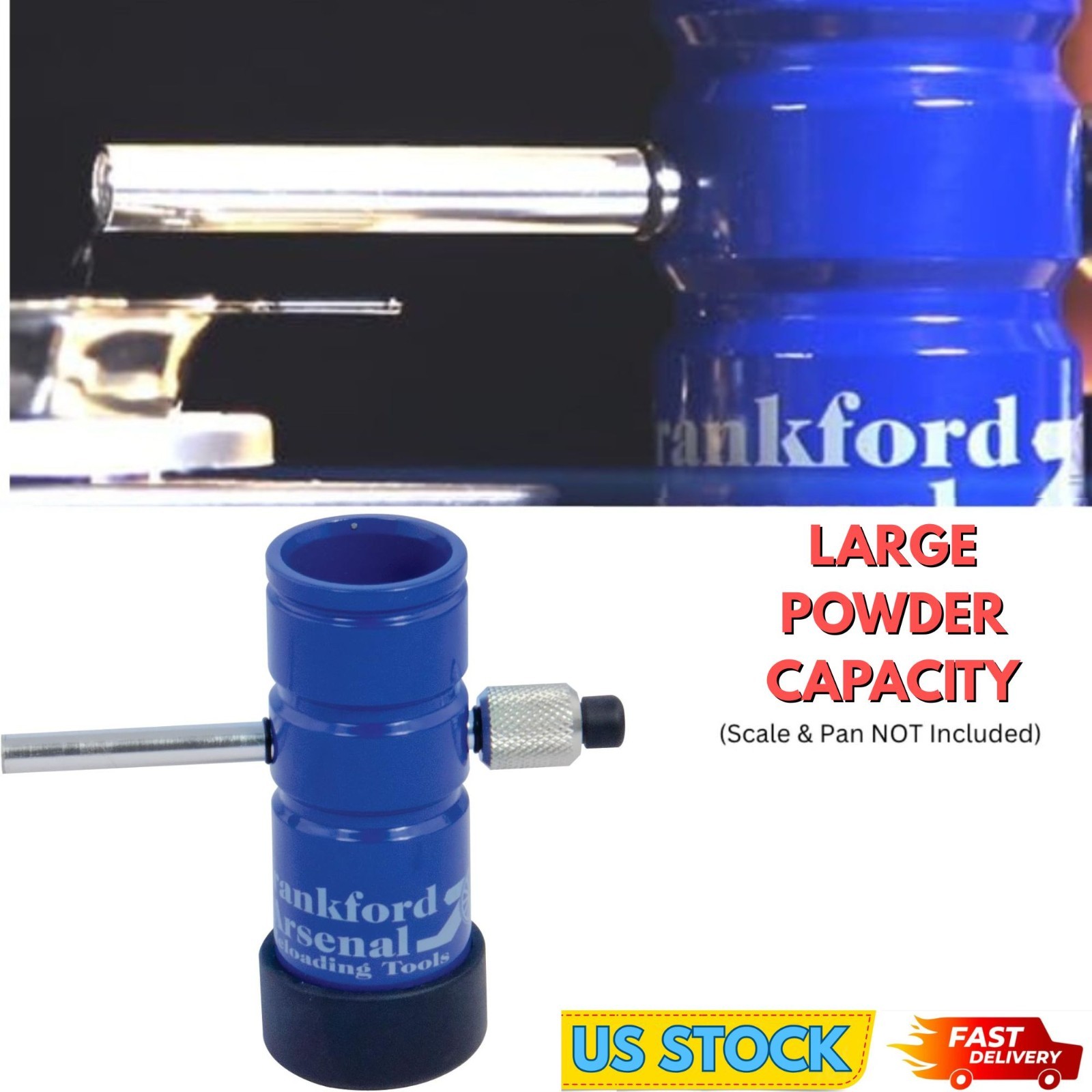 Powder Trickler w Heavy Duty Base Large Capacity for Reloading Dipping Measuring