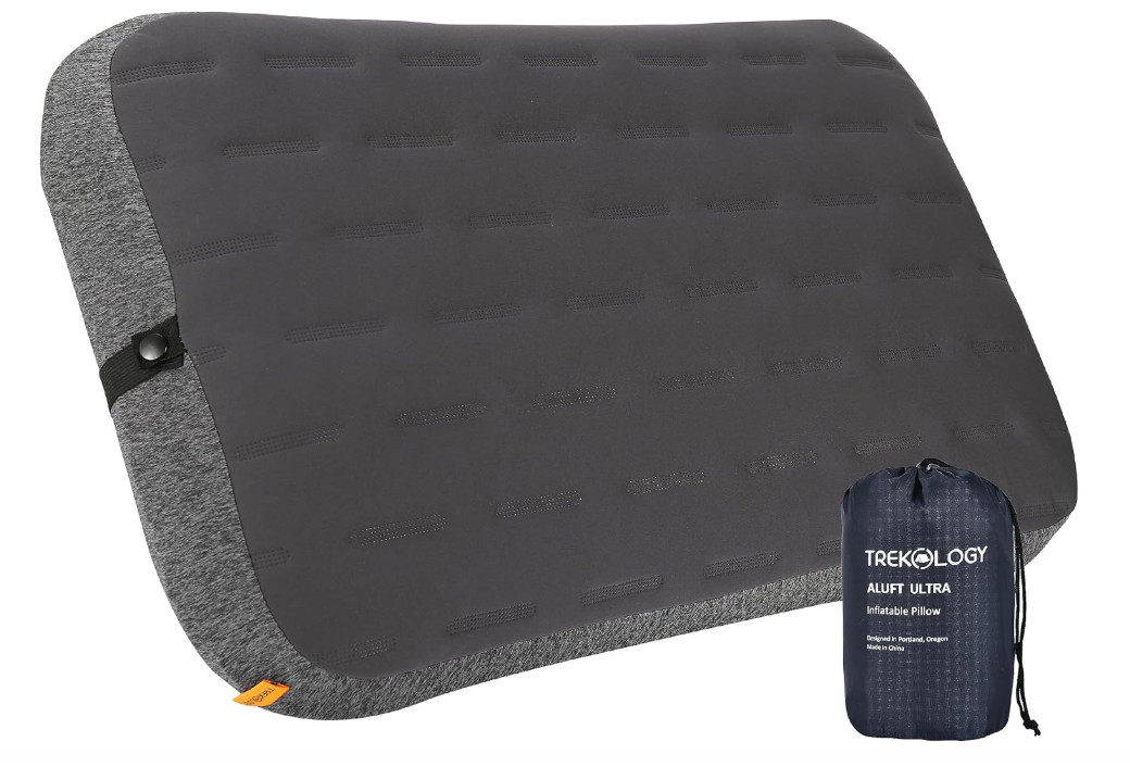 TREKOLOGY ALUFT Ultra Camping Pillow – Inflatable, Portable,Leak-Proof (24"x15")