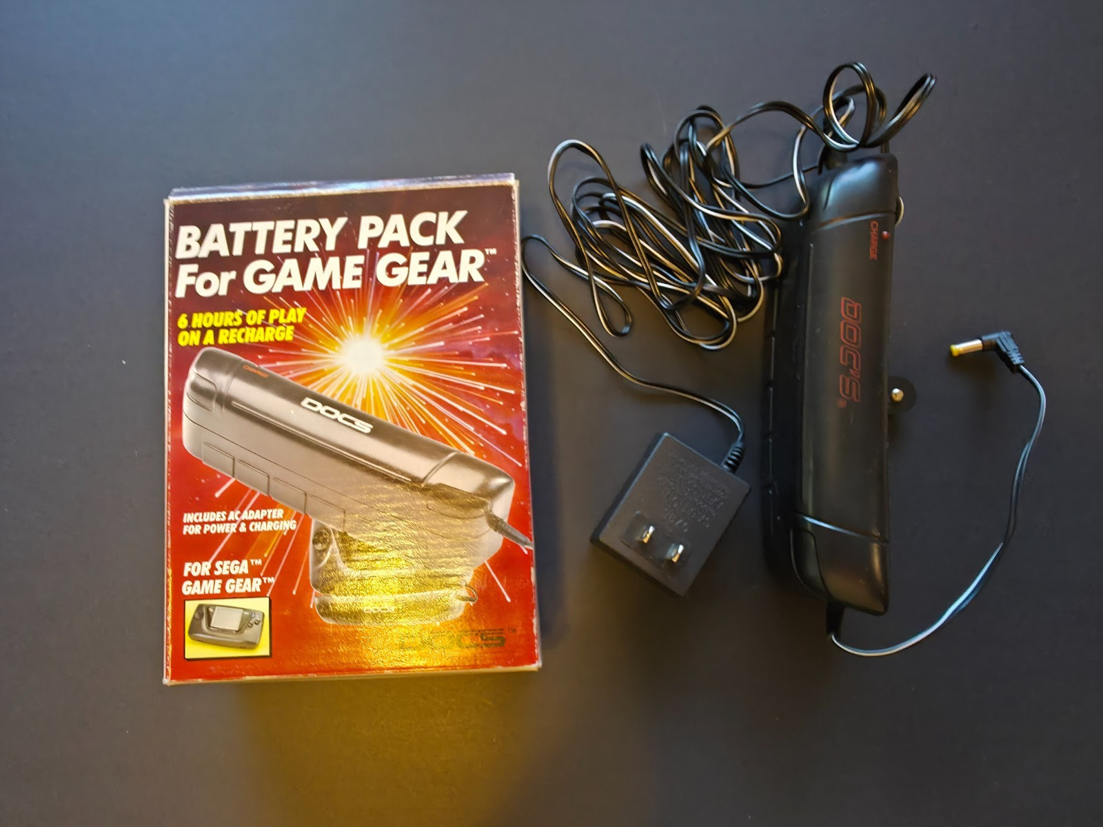 DOCS Battery Pack For Sega Game Gear w/ Charger & Box Tested READ