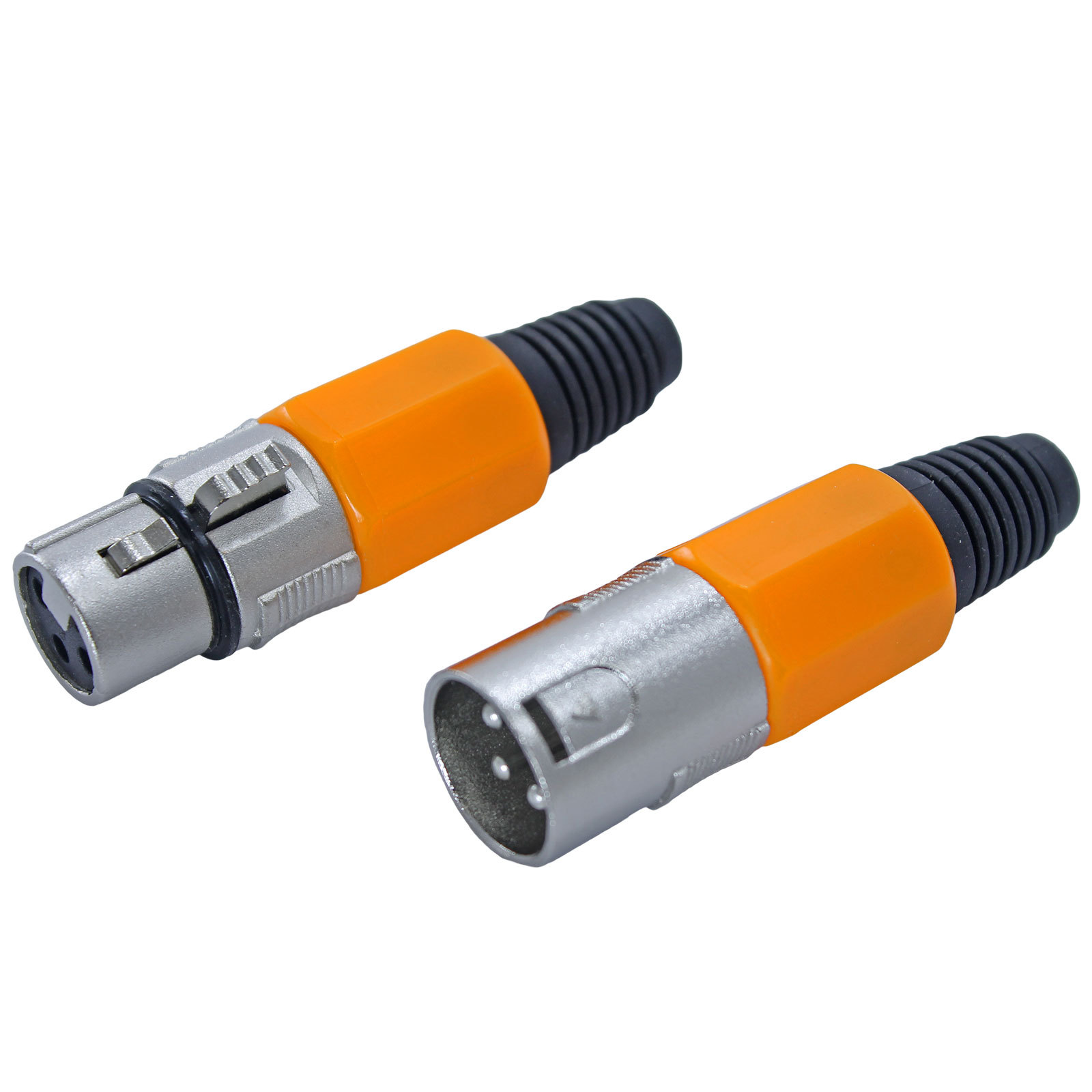 ORANGE 3pin XLR MALE and FEMALE mic cable microphone plug audio cords connectors