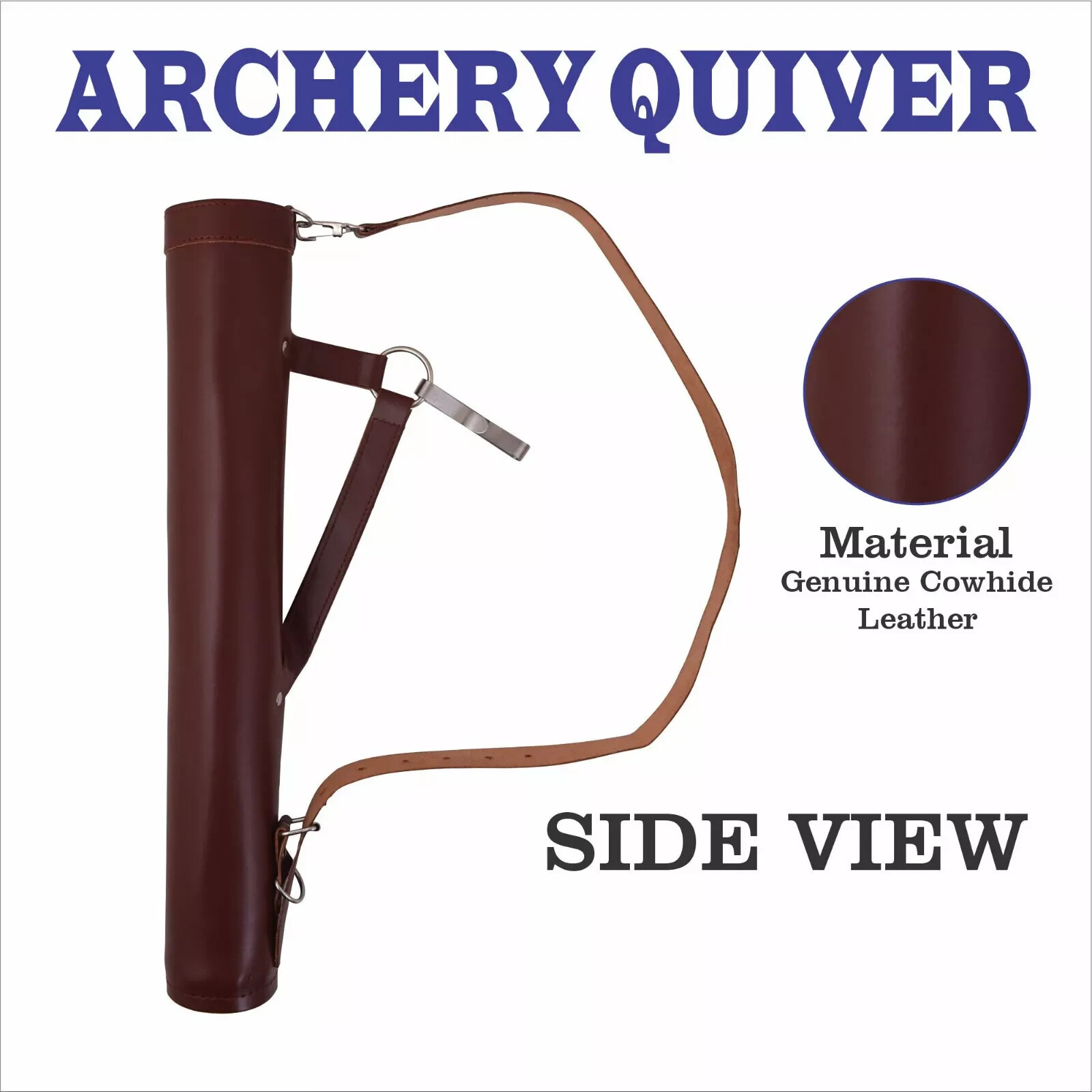 Archery Back Arrow Quiver Genuine Cow Leather Arrow Holder Traditional Handmade
