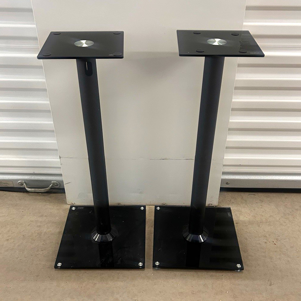 Premium Glass Floor Speaker Stands (Black) - Great Condition