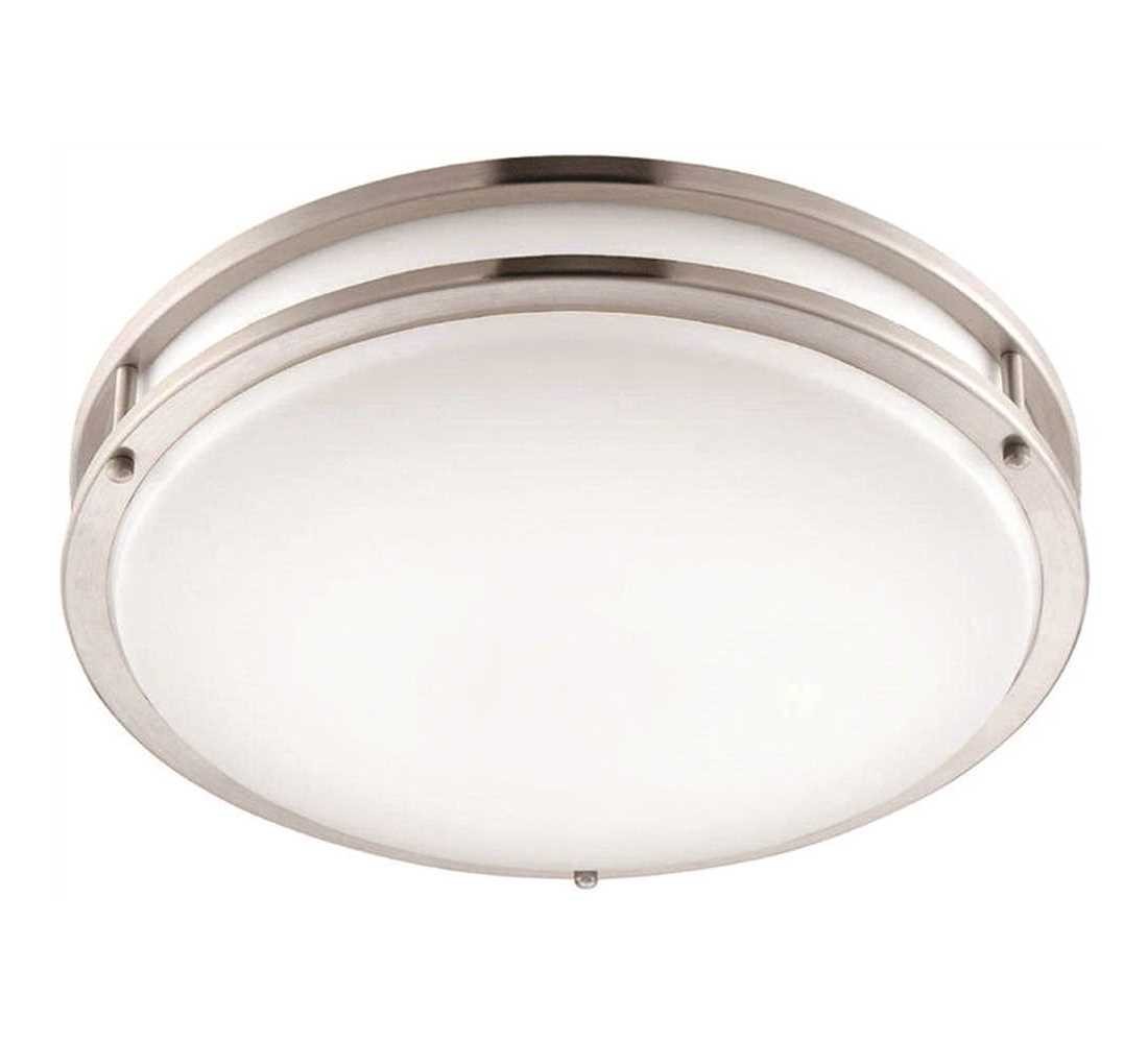14 in. Brushed Nickel Integrated LED Selectable CCT Round Flush Mount Light