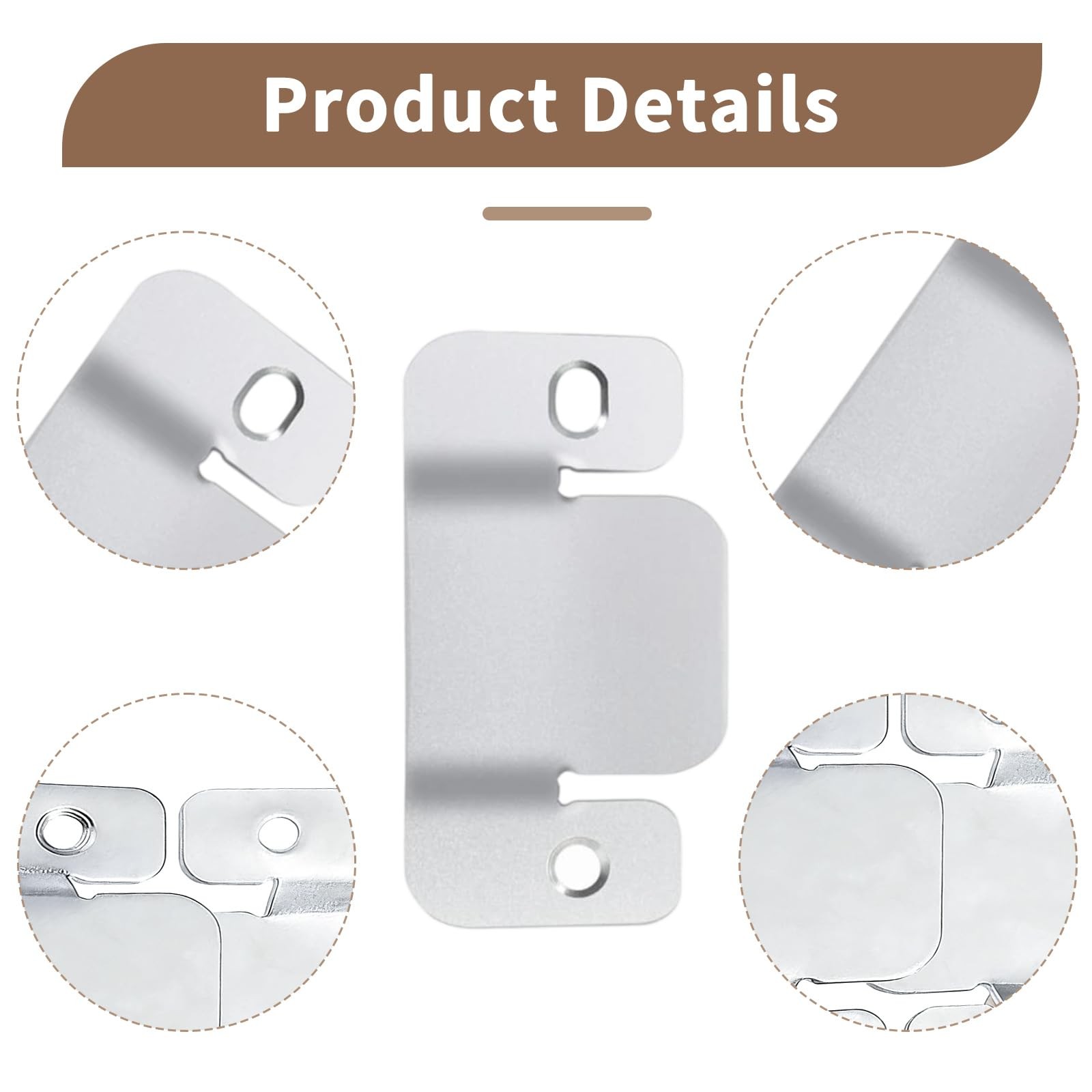 4 PCS Silver 3.8x1.8 Inch Universal Sectional Couch Connectors Metal Clip