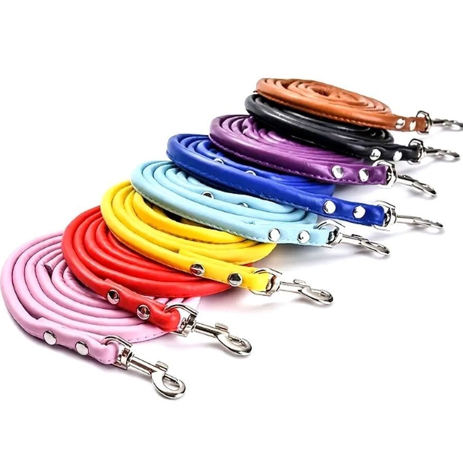 Xander Rey Pink Leather Dog Leash Gift Packaged