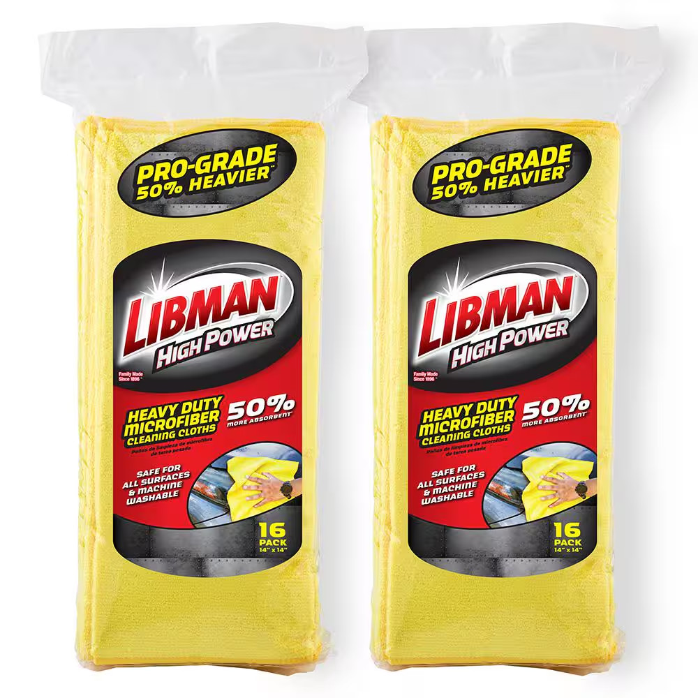 14 In. X 14 In. High Power Pro-Grade Heavy-Duty Microfiber Cloth Towels (32-Pack