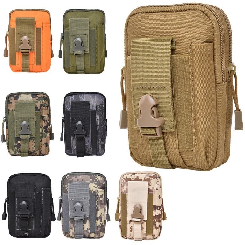 Molle Pouch Belt Waist Pack Men Small Pocket Survival Tool Bag for Running