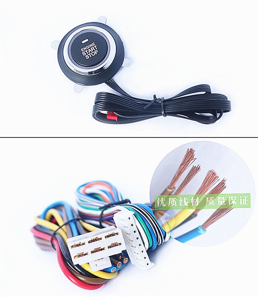 12V Universal Car One-Key Engine ON / OFF Push Button BT-APP Remote Control Kit